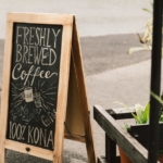 Fresh Brewed Kona Coffee chalkboard sign