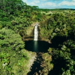 Aerial view of Kulaniapia Falls